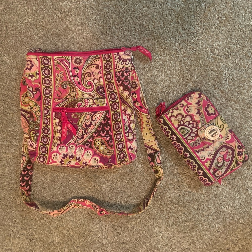 Vera Bradley crossbody purse and wallet set